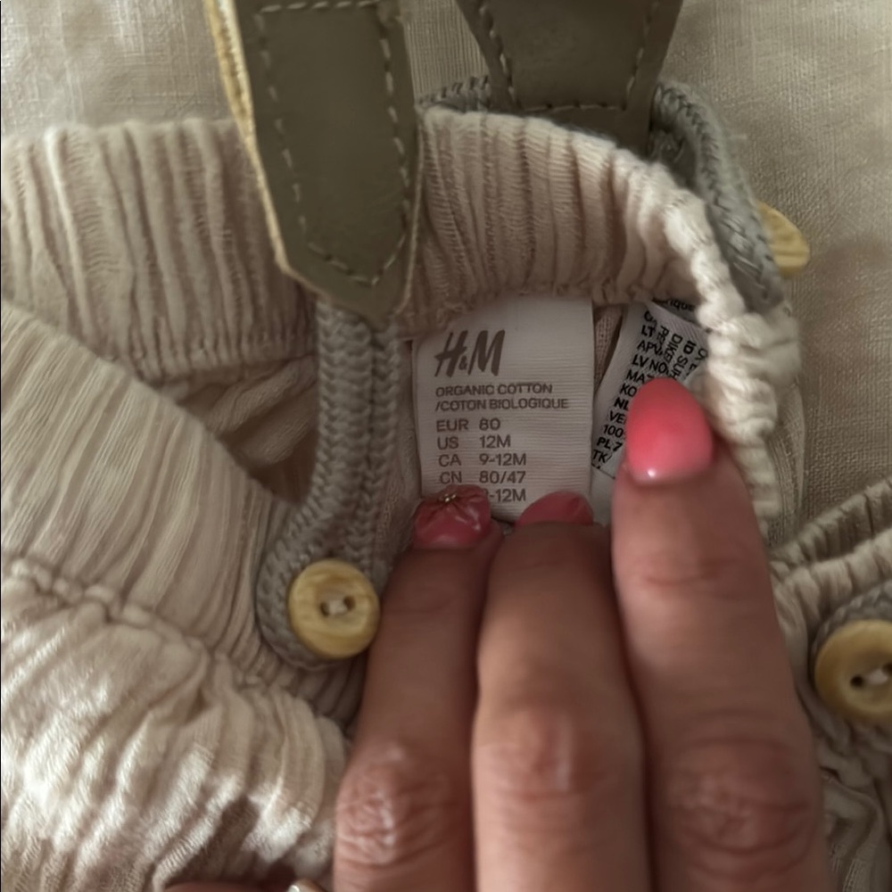 H&M Organic Cotton Baby Overalls with Button Details